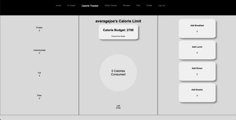 Calorie Tracker preview screenshot showing the Calorie Tracker interface